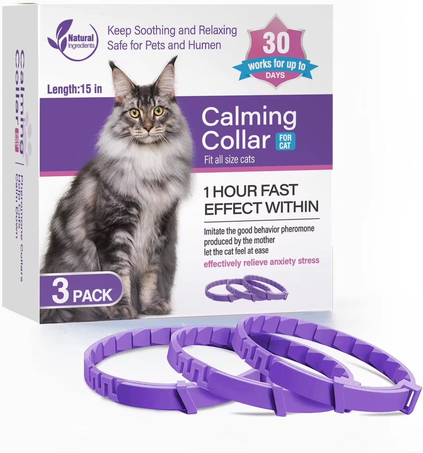 3/4 Pc Dogs Calming Pheromone Collars Cats Relieve Anxiety Adjustable Comfortable Collar for Puppy Kitten Large Pets Accessories