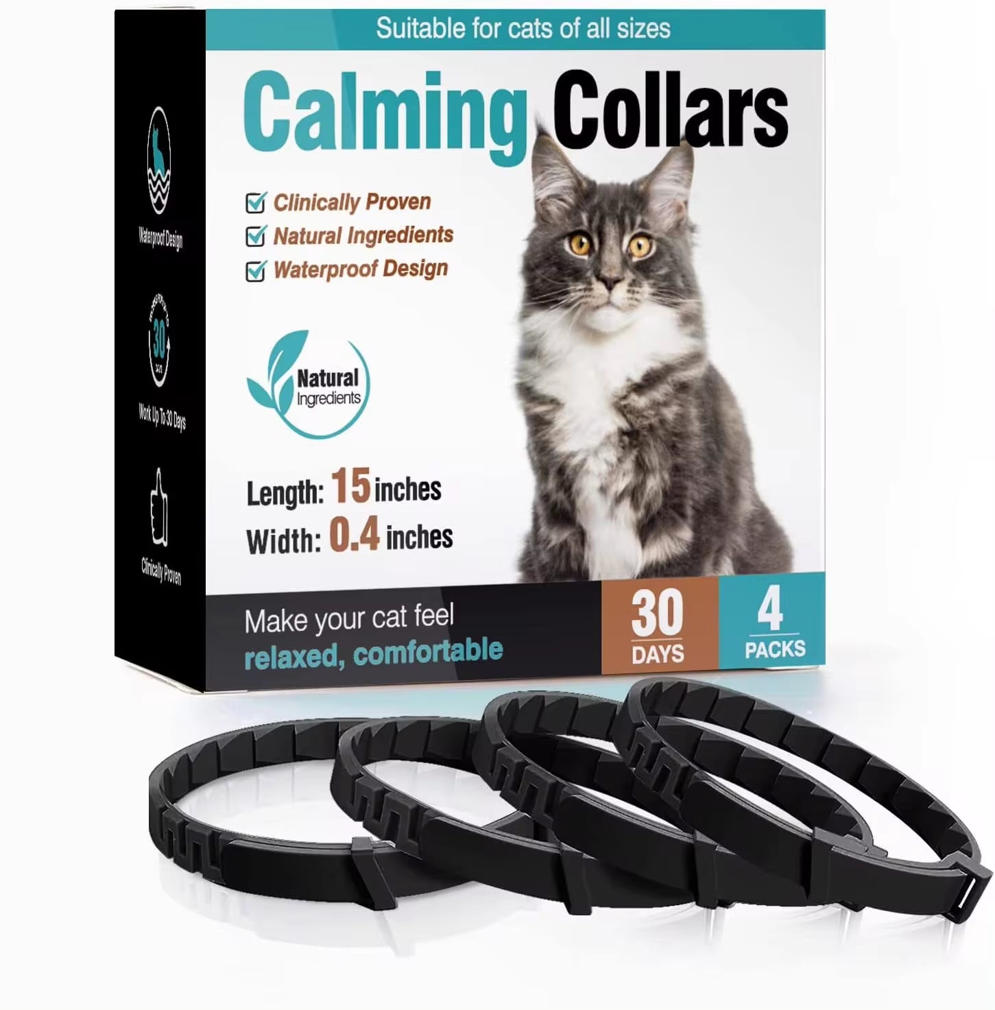 3/4 Pc Dogs Calming Pheromone Collars Cats Relieve Anxiety Adjustable Comfortable Collar for Puppy Kitten Large Pets Accessories